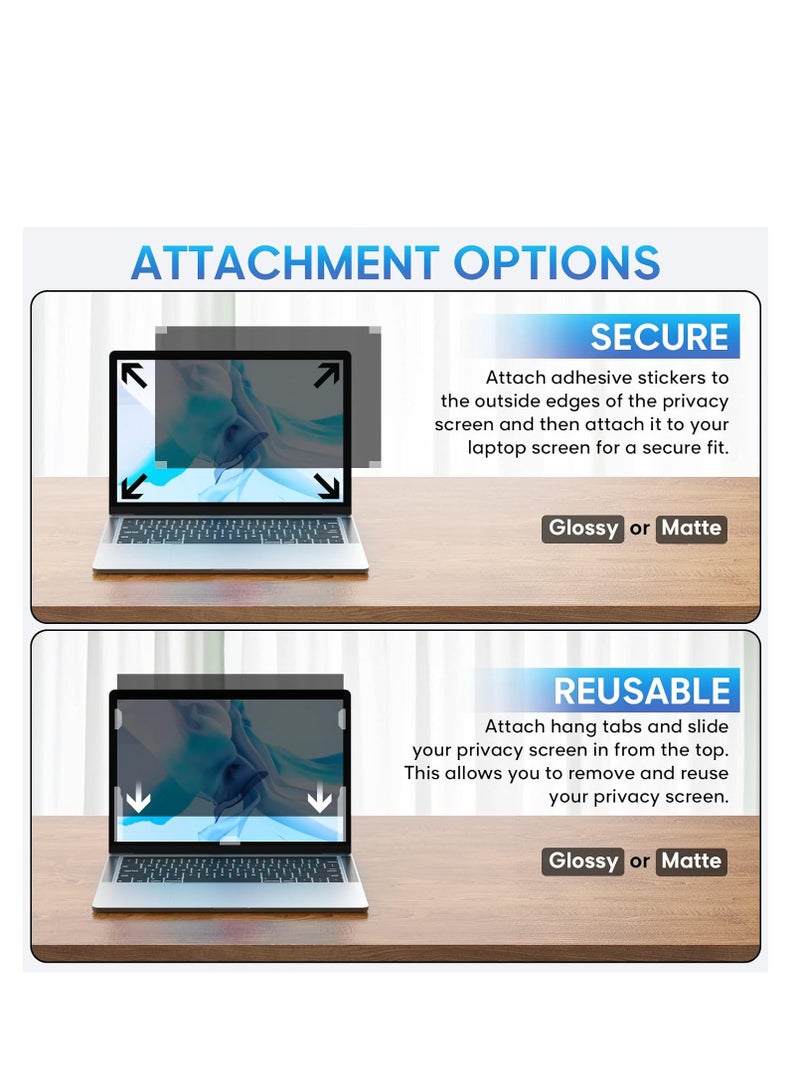 1Pack 16 inch Laptop Privacy Screen Filter, Removable 16:10 Aspect Privacy Filter Screen Protector for 16 Inch Laptop HP/Dell/Sony/Samsung/Lenovo/Acer/MSI/Razer/LG Gram , Privacy Screen Anti Peeping  - Image 5