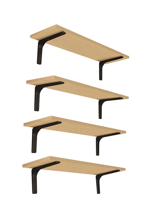 Floating Shelves, 4 Sets Wall Wooden Shelves for Décor, Mounted Bathroom Shelf Storage, Book Wall, Bedroom, Living Room – Log color - Image 1