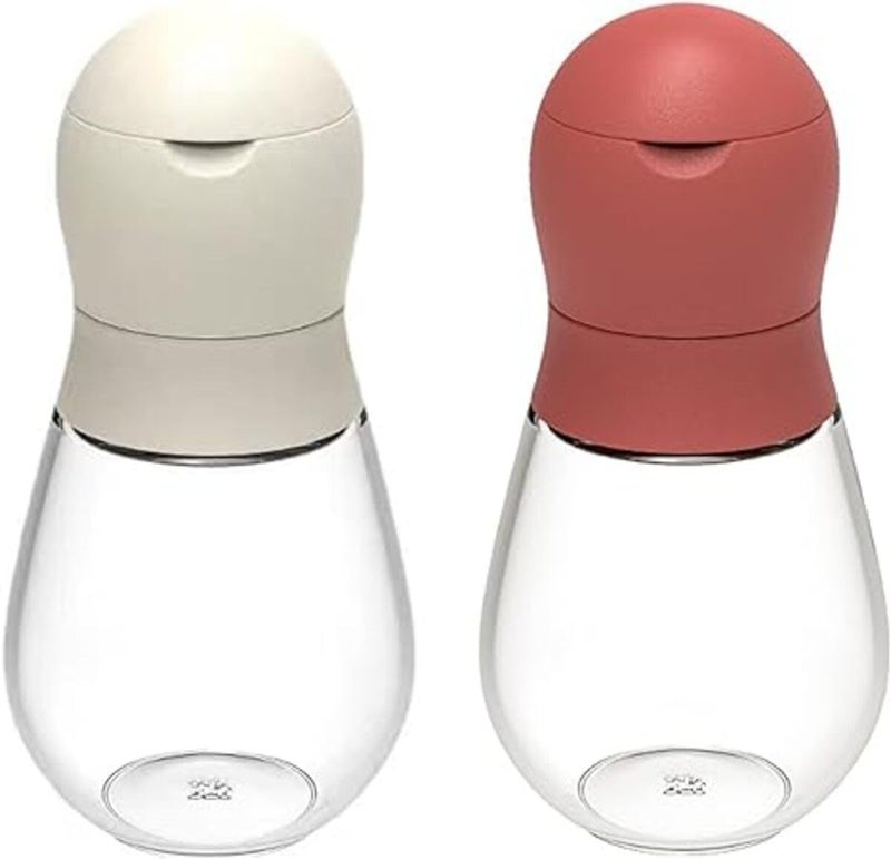 KITQO Salt and Pepper Grinder Set 5 Oz Refillable Pepper Mill Set Adjustable Coarse Pepper Mill with Ceramic Rotor for Peppercorn Salt or Spice Mill Red White - Image 1