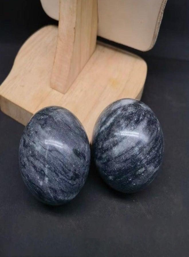 Hmsddan Traditional Chinese Baoding Balls, Marble Health Exercise Stress Relief Balls, Dark Grey, 2-Piece Set (Dark Grey, Small-1.38") - Image 4