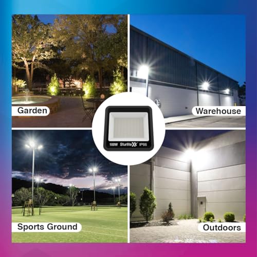 Sturlite Toddo 100 W LED Flood Light| Cool White 6500K Color Temperature LED Lamp| IP66 Waterproof Surge Protection Focus Light for Factory, Garage, Parking, Garden, Playground & Shop - (Pack of 1) - Image 5