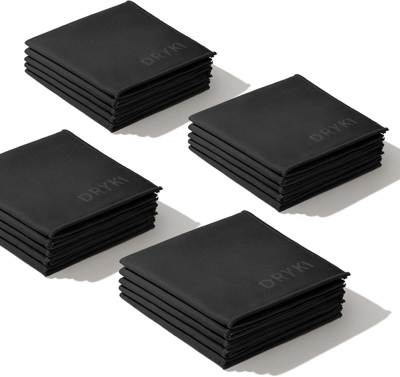 DRYKI Pocket-Sized Sweat Towels - The Original Sweat Absorbing Handkerchiefs - Quick-Dry Microfiber Sweat Rags for Face, Hands, & Body - Men & Women - Gym, Sports, and Work (Black: 20 Pack) - Image 5