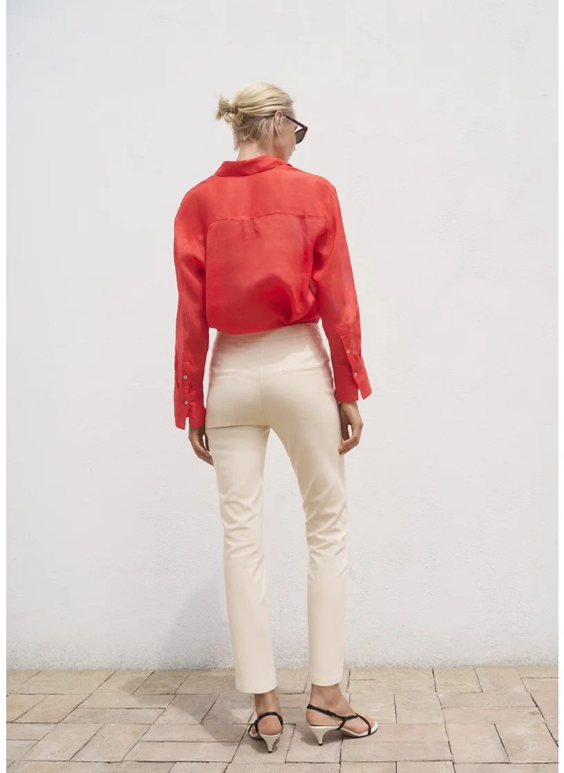 MANGO Crop Skinny Trousers