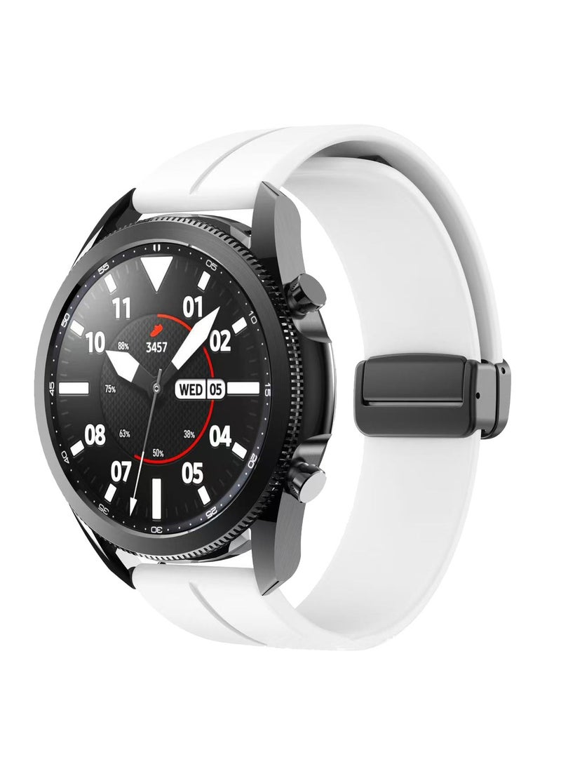 DKNG HUAWEI 22MM Watch Silicone Strap for GT5/GT4/GT3/GT2/GT1, Adjustable Silicone Sports Watch for Men and Women with Replacement Wristband/White  - Image 1