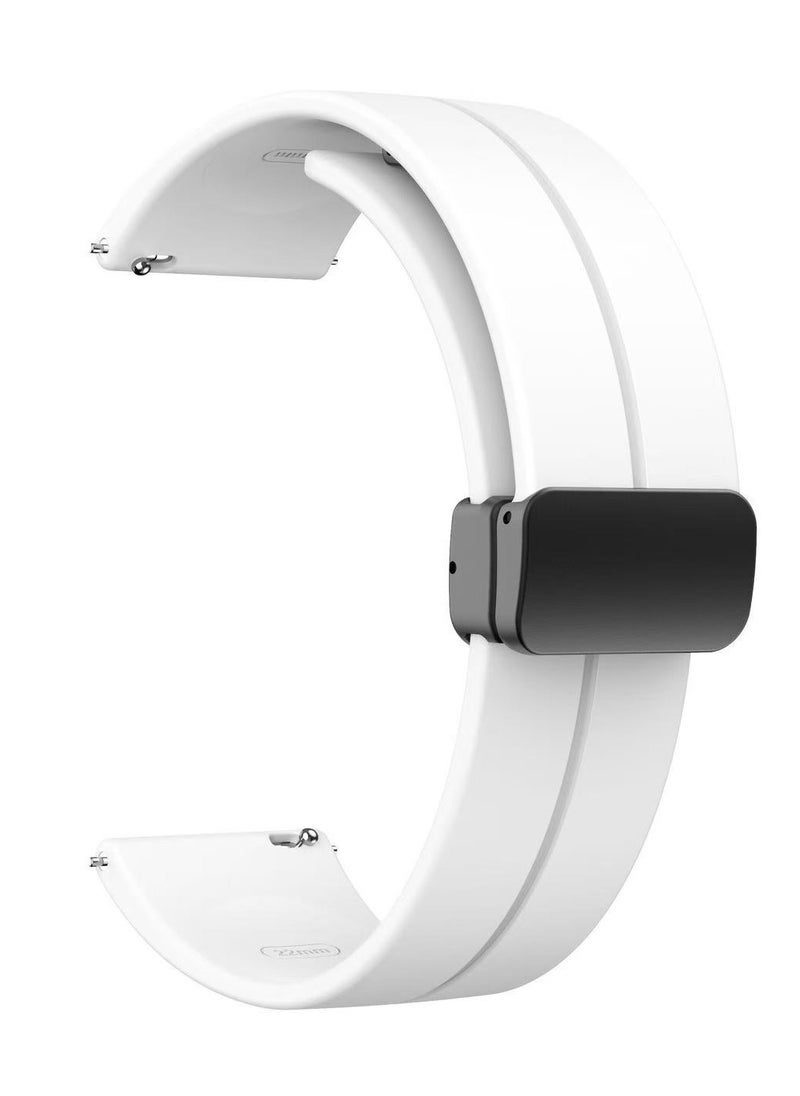 DKNG HUAWEI 22MM Watch Silicone Strap for GT5/GT4/GT3/GT2/GT1, Adjustable Silicone Sports Watch for Men and Women with Replacement Wristband/White  - Image 2