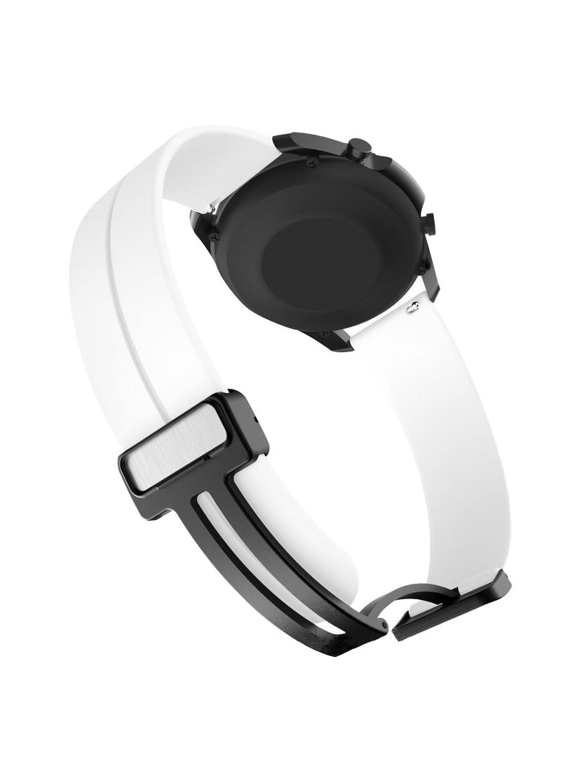 DKNG HUAWEI 22MM Watch Silicone Strap for GT5/GT4/GT3/GT2/GT1, Adjustable Silicone Sports Watch for Men and Women with Replacement Wristband/White  - Image 4