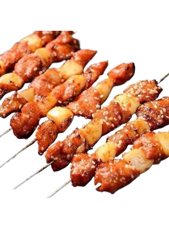 Stainless Steel Goose Tail Needle Roast Duck Sewing Tail Needle Barbecue Sign With Ring Roast Duck Roast String Needle Bold Duck Neck Needle Fork Weidong-Color:▁▂▃▅25cm Long*2.5mm Thick ▇▅▃▁  - Image 4