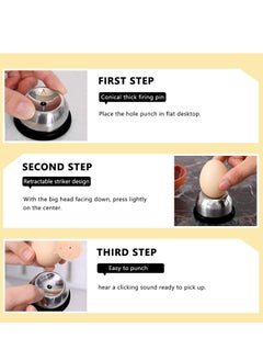 Excefore Egg Hole Puncher, 2pcs Stainless Steel Egg Piercer, Egg Opener Tool with Non-Slip Silicone Mat, Egg Cups for Raw Soft Hard Boiled Egg, Egg Puncher Kitchen Tools for Home Restaurant  - Image 3