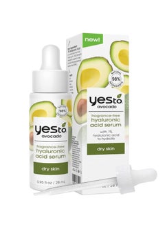 Yes To Yes To Avocado FragranceFree Hyaluronic Acid Serum Deeply Nourishing Formula Helps Attract  Infuse Dry Parched Skin With Moisture  Omega3 Fatty Acids Natural Vegan  Cruelty Free 095 Fl Oz 