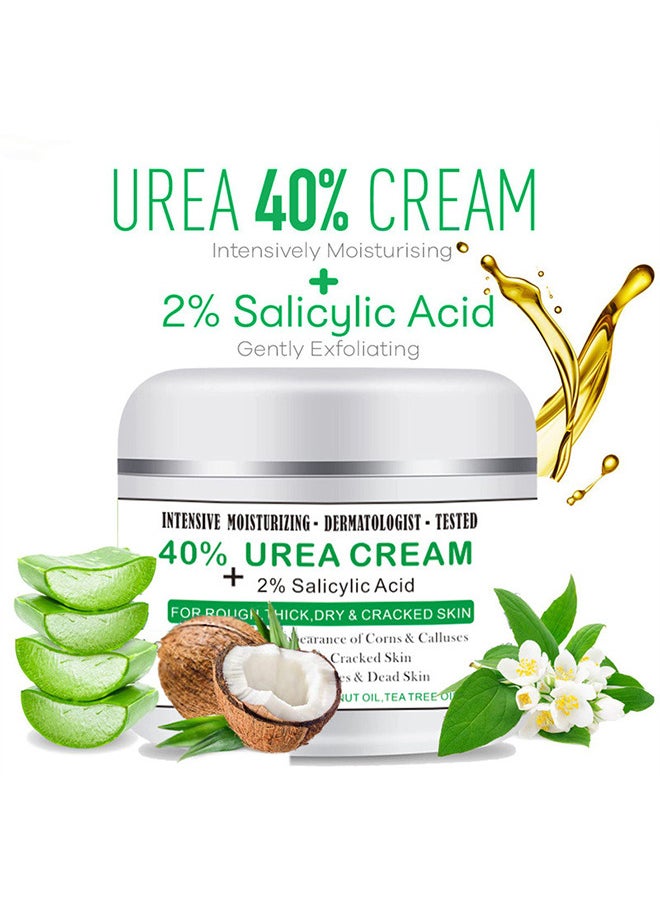 Crazylife 40% Urea Cream And 2% Salicylic Acid, Percent For Feet Maximum Strength, Callus Remover, Dead Skin Exfoliation, Hand And Foot Cream For Dry Cracked Hands, Elbows, Feet, Heels, Knees 100G  - Image 1