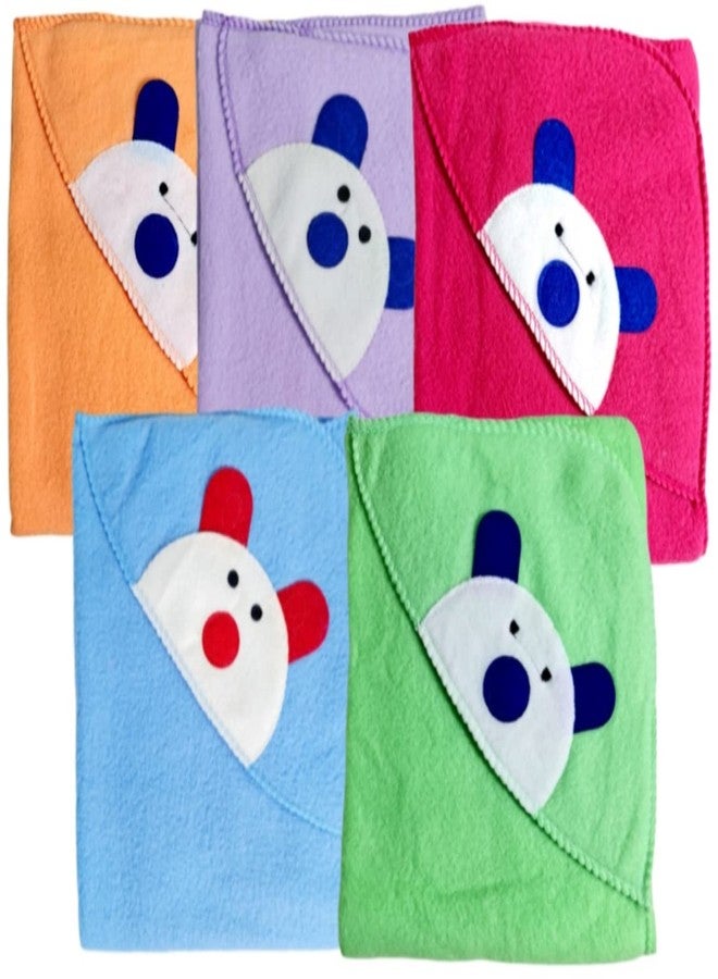 First Kick مجموعة بطانيات الأطفال حديثي الولادة من فيرست كيك، عبوة من 5 بطانيات بألوان قوس قزح، مصنوعة من الصوف البوليستر المتين، مناسبة للأطفال الرضع من الجنسين، متعددة الألوان. - Image 1