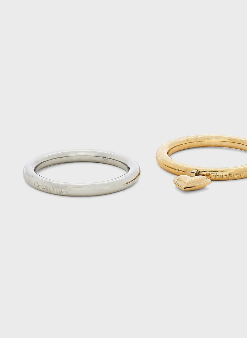 CALVIN KLEIN Stainless Steel & Ionic Gold Plated Steel Ring
