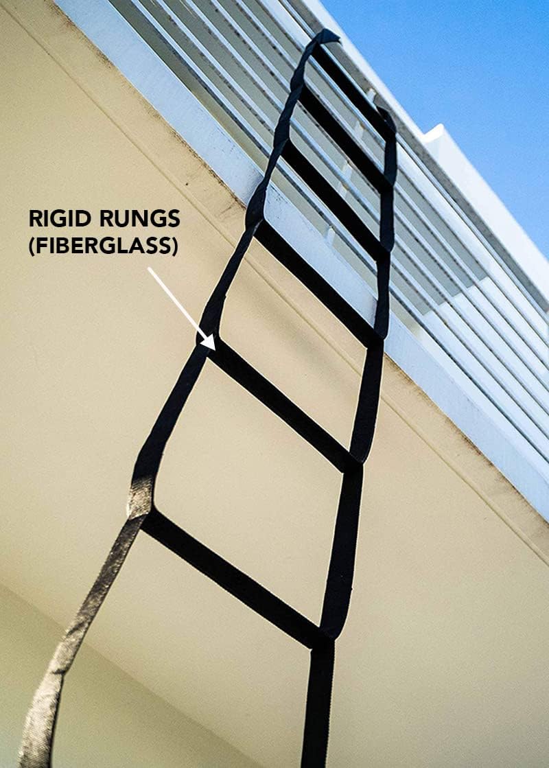 ISOP Kids Ladder 6.5ft | Multi-use Webbing Ladder with Stand-Offs - Spring Hooks & Black Bag Included - 2m Ladder Lightweight & Reliable Holds up to 960 lbs. | Climbing Ladder - Image 2