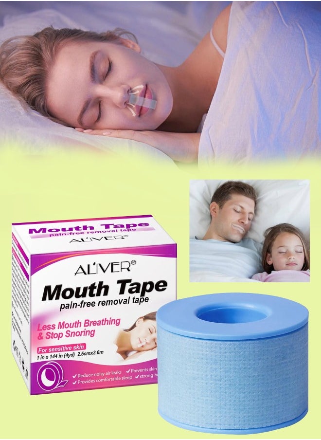 ALIVER Mouth Tape for Sleeping 2.5cm x 3.6cm Sleep Mouth Strips for Less Mouth Breathing Advanced Gentle Mouth Strips for Nasal Breathing Improve Sleep Quality and Stop Snoring Solution Strips  - Image 1