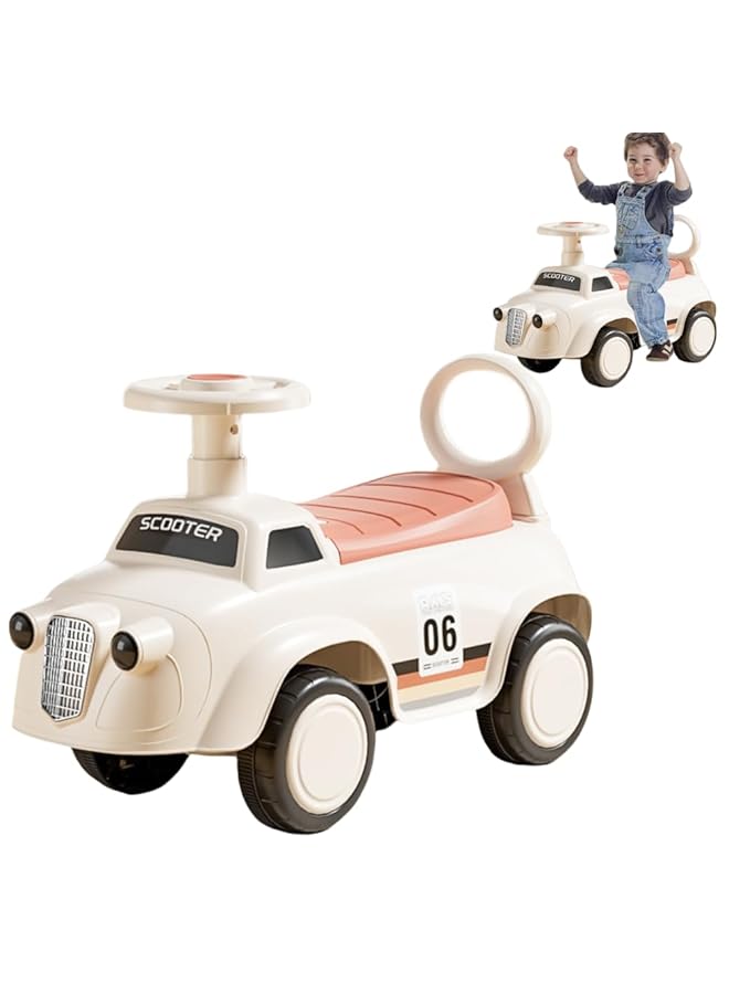 سيارة دفع للأطفال الصغار بعمر 19 شهرًا فأكثر، سيارة سباق للأطفال الصغار، لعبة ركوب للأطفال، سيارة مع موسيقى، بوق توجيه، وتخزين أسفل المقعد، لعبة ركوب للأولاد والبنات (ب) - Image 1