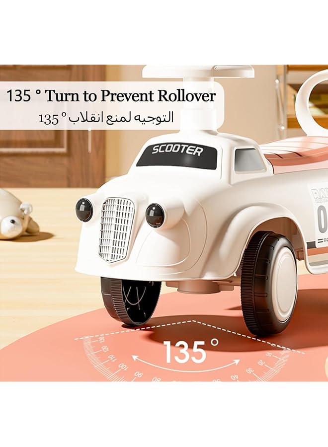 سيارة دفع للأطفال الصغار بعمر 19 شهرًا فأكثر، سيارة سباق للأطفال الصغار، لعبة ركوب للأطفال، سيارة مع موسيقى، بوق توجيه، وتخزين أسفل المقعد، لعبة ركوب للأولاد والبنات (ب) - Image 4