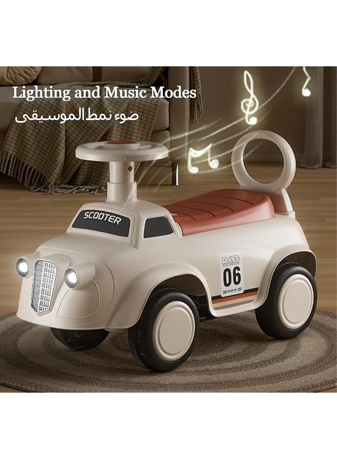 سيارة دفع للأطفال الصغار بعمر 19 شهرًا فأكثر، سيارة سباق للأطفال الصغار، لعبة ركوب للأطفال، سيارة مع موسيقى، بوق توجيه، وتخزين أسفل المقعد، لعبة ركوب للأولاد والبنات (ب) - Image 3