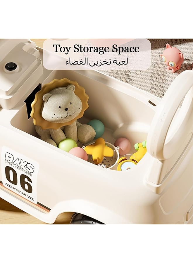 سيارة دفع للأطفال الصغار بعمر 19 شهرًا فأكثر، سيارة سباق للأطفال الصغار، لعبة ركوب للأطفال، سيارة مع موسيقى، بوق توجيه، وتخزين أسفل المقعد، لعبة ركوب للأولاد والبنات (ب) - Image 5