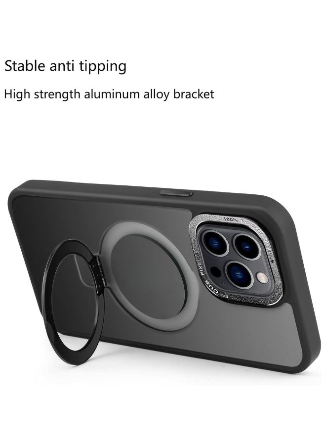Magnetic Case Compatible With IPhone 14 Plus Translucent Matte Back Non-slip Phone Cover Protective Shockproof With Stand Blue - Image 5