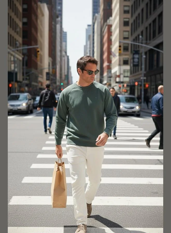 بوراتي بلوزة قطنية مريحة بياقة دائرية للرجال من بوراتي