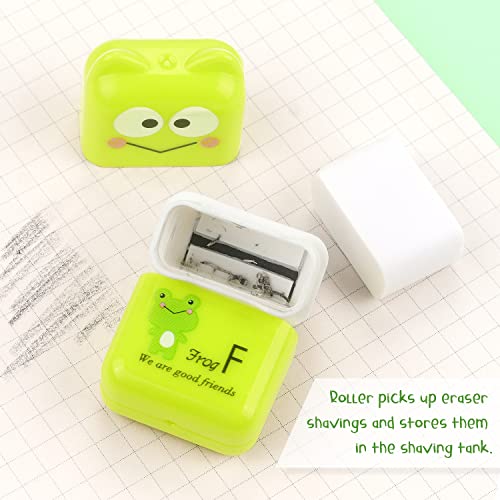 Hutou Tamaki 6 Pack Erasers for Kids, Cute Erasers with Cover and Roller, Pencil Rubber Eraser for Party Favors Gift Supplies (Model B) - Image 3