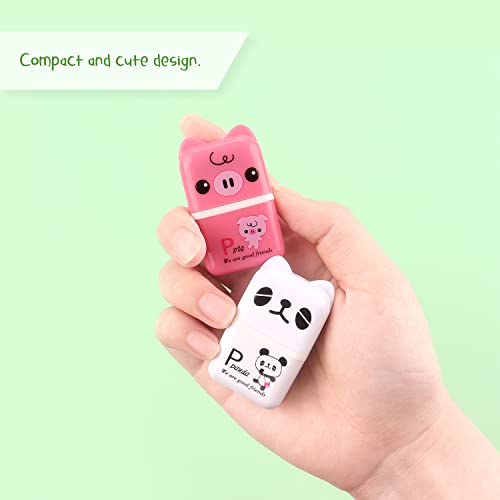 Hutou Tamaki 6 Pack Erasers for Kids, Cute Erasers with Cover and Roller, Pencil Rubber Eraser for Party Favors Gift Supplies (Model B) - Image 5