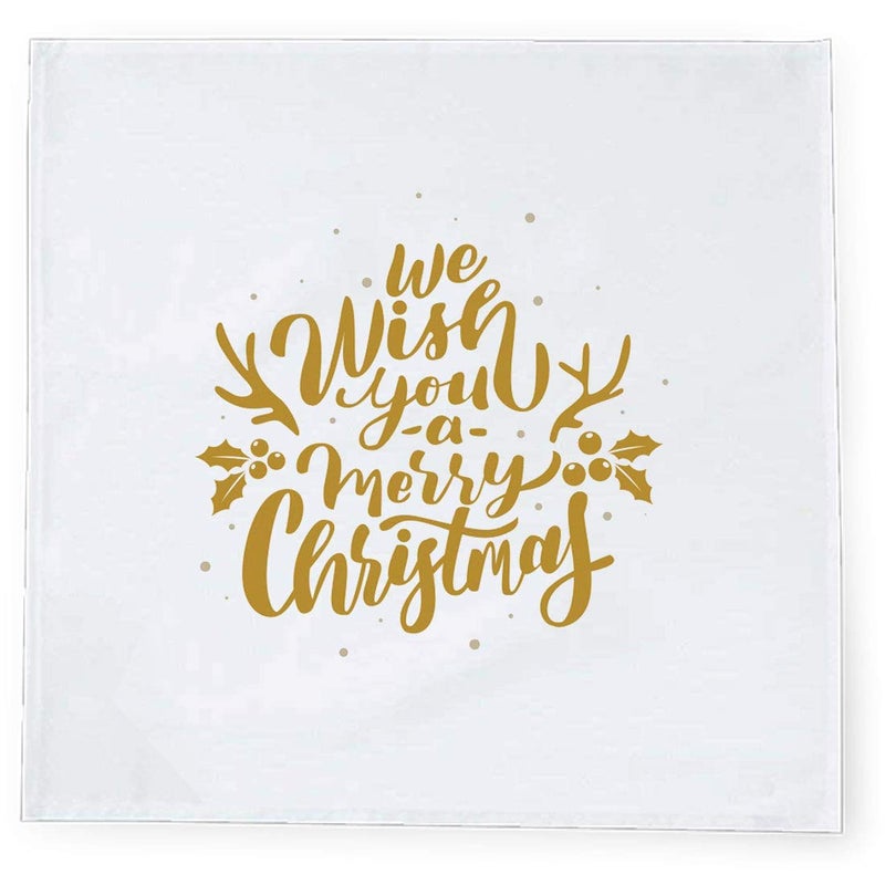 Khakee 6 Pcs Christmas Theme Tafta Silk Table Napkins 10x 10 for Xmas Decoration Christmas OrnamentsChristmas Gift npxmas289P - Image 2