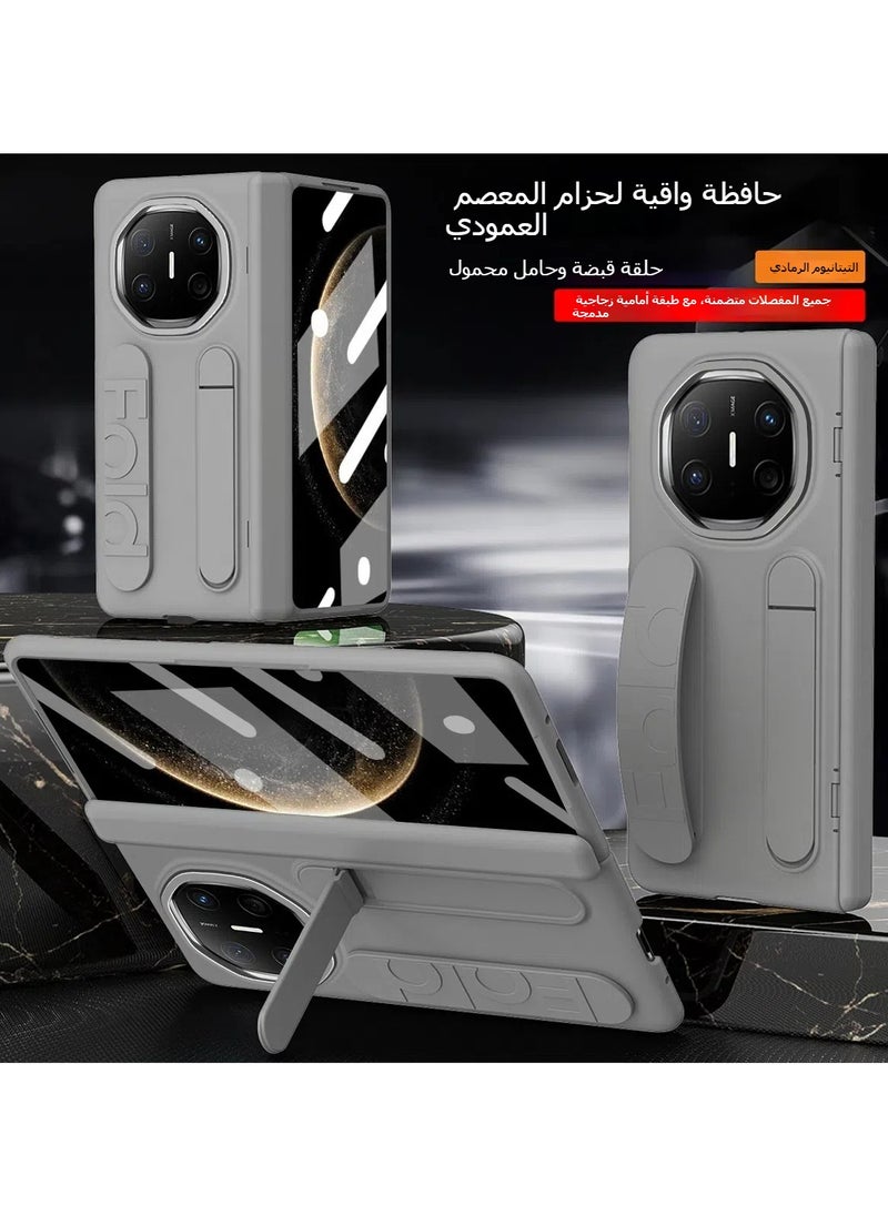 General Compatible with Huawei Mate X6 Case with Screen Protector  Adjustable Stand  Hand Strap Frosted PC Shockproof Cover Hinge Case for Mate X6  - Image 4