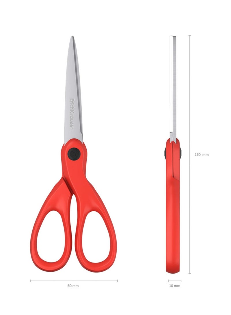 ErichKrause 1-Piece Unity Stainless Steel Scissors 16cm Size With Red Handles - Image 2