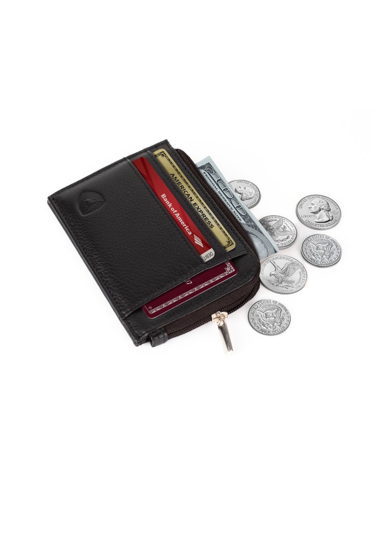 SKENZBI - Slim Wallet for Women with Coin Purse and Credit Card Holder  RFID Protection Black - Image 1