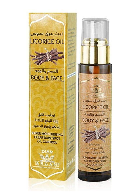 Diar Argan Licorice Oil Body & Face Super Moisturising Clear Dark Spot Oil Control 50ml