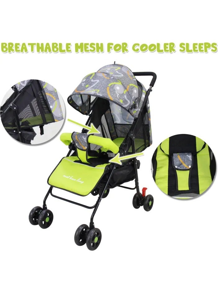 Toy Box Foldable Baby Stroller Reclining Seat For Sitting And Sleeping Assorted Mix Colors - Image 3