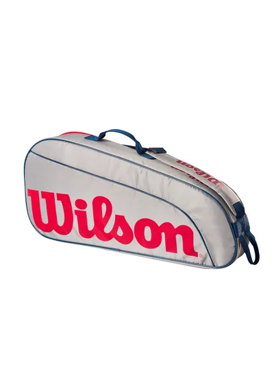 Wilson Junior Grey/ Red Tennis Racket Bag Holds up to 3 Rackets