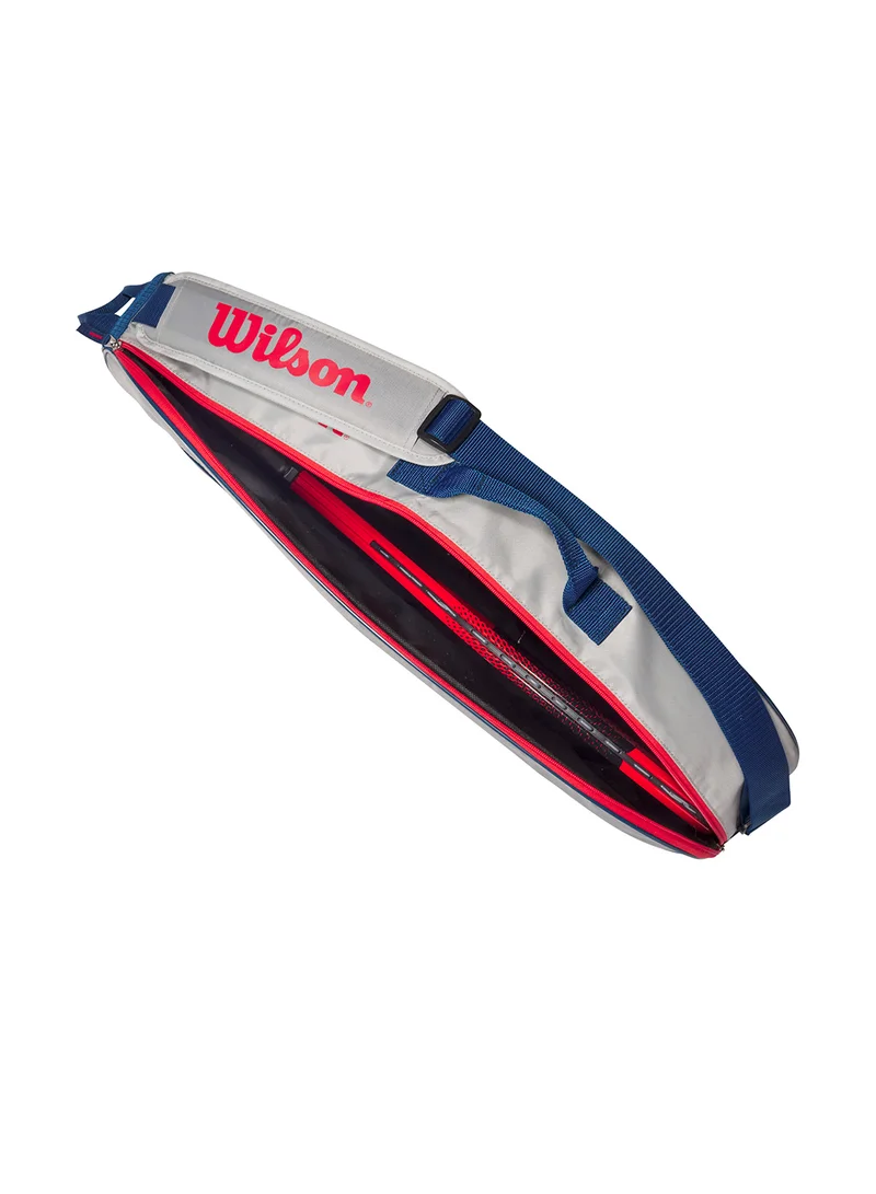Wilson Junior Grey/ Red Tennis Racket Bag Holds up to 3 Rackets