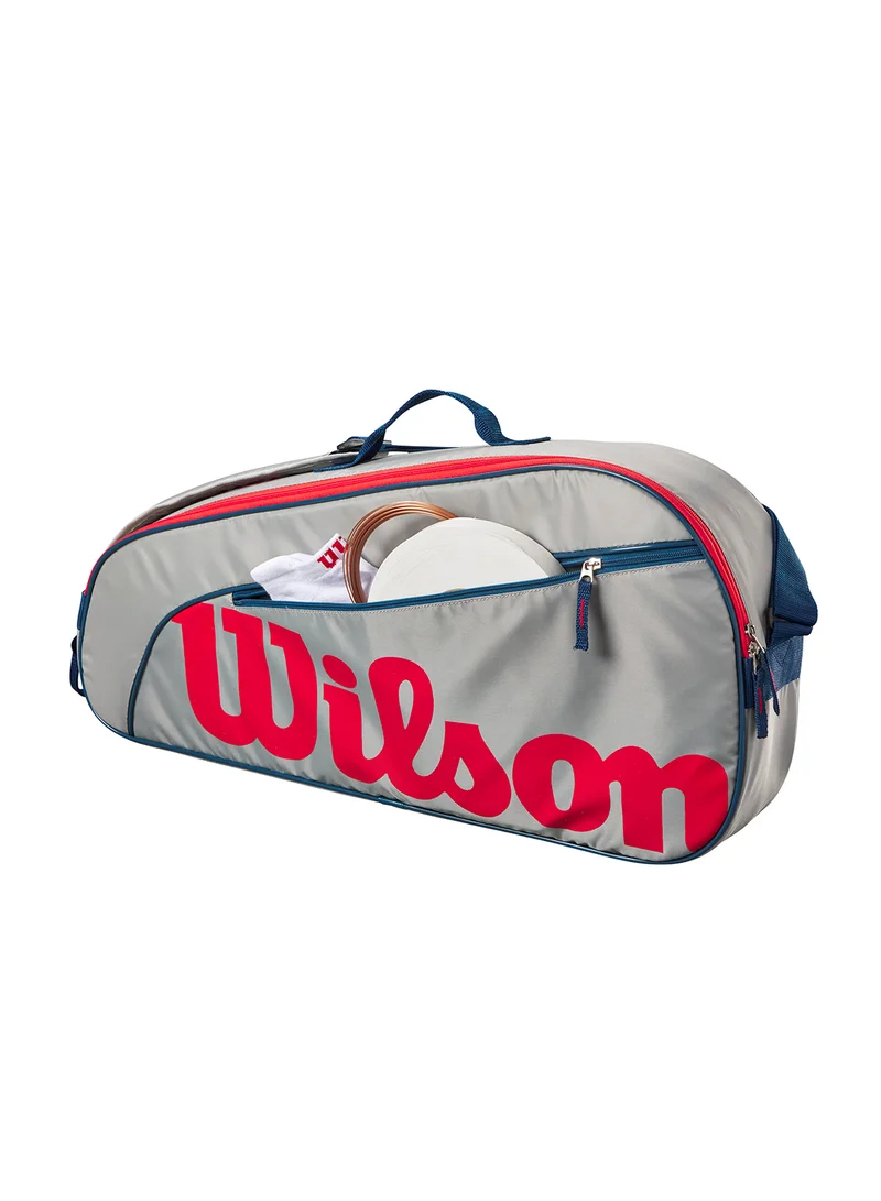 Wilson Junior Grey/ Red Tennis Racket Bag Holds up to 3 Rackets