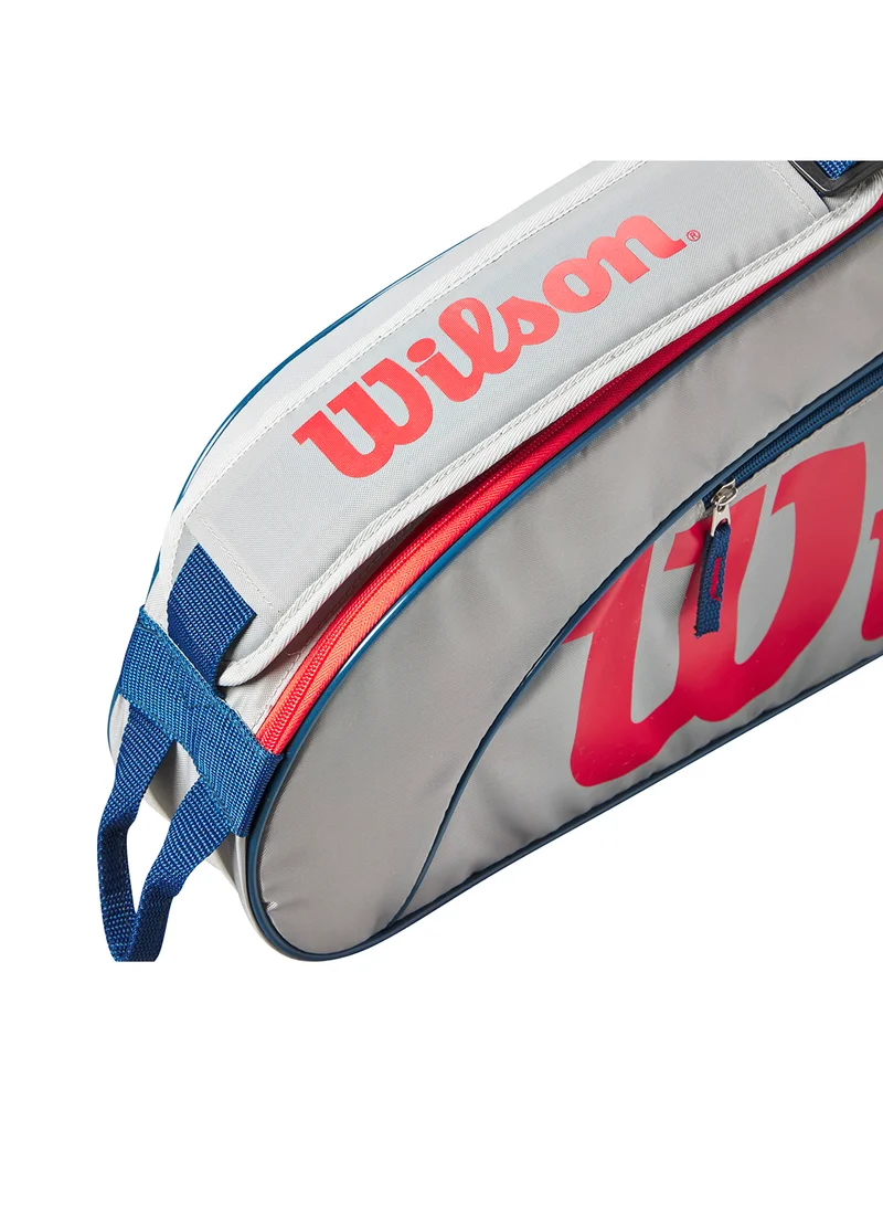 Wilson Junior Grey/ Red Tennis Racket Bag Holds up to 3 Rackets