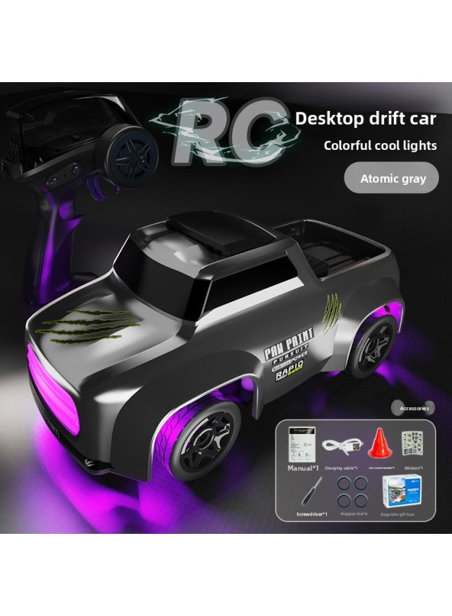 Cross-border Mini Remote Control Four-wheel Drive Drift Car 1:64 Ultra-small Remote Control High-speed Racing Cool Light Toy Car 