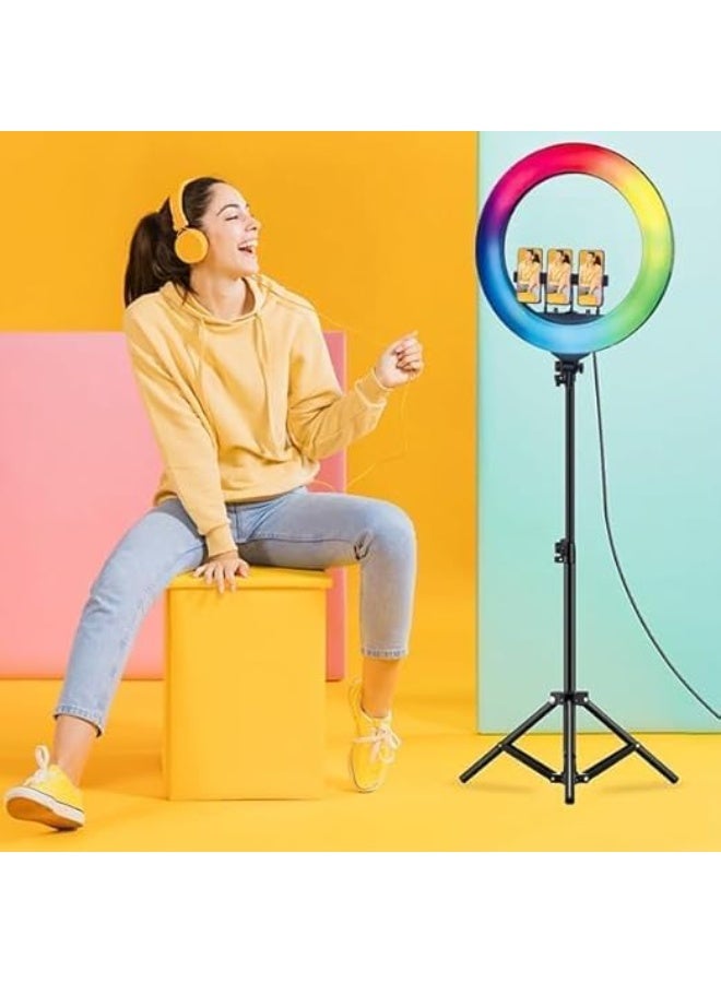 Ring Light with 360° Rotation, Adjustable Brightness & Color Temperature, Wireless Remote, Eye Protection, Anti-Slip Design - Image 2