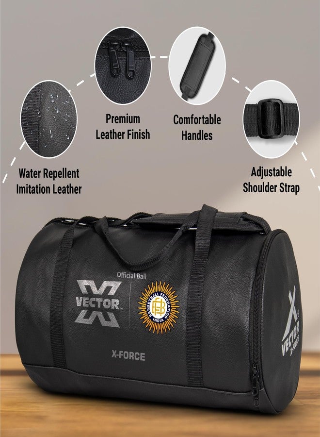 Vector X X-Force BFI Approved Gym Bag or Men and Women Carrying Gym Accessories/Adjustable Shoulder Bag for Men/Duffle Gym Bags for Men/Sports & Travel Bag/Sports Kit/Duffle Bags Travel (Black) - Image 2