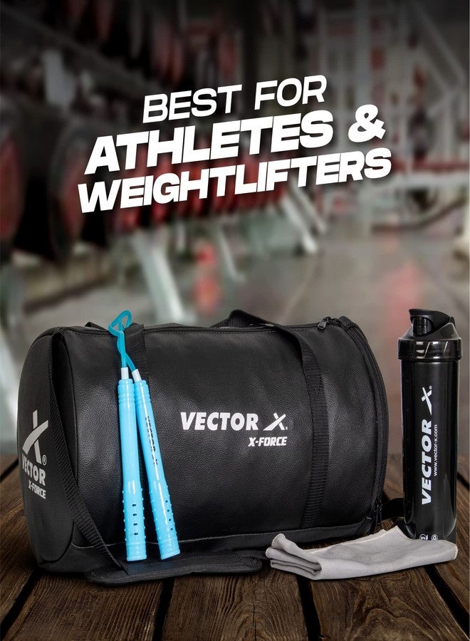 Vector X X-Force BFI Approved Gym Bag or Men and Women Carrying Gym Accessories/Adjustable Shoulder Bag for Men/Duffle Gym Bags for Men/Sports & Travel Bag/Sports Kit/Duffle Bags Travel (Black) - Image 3