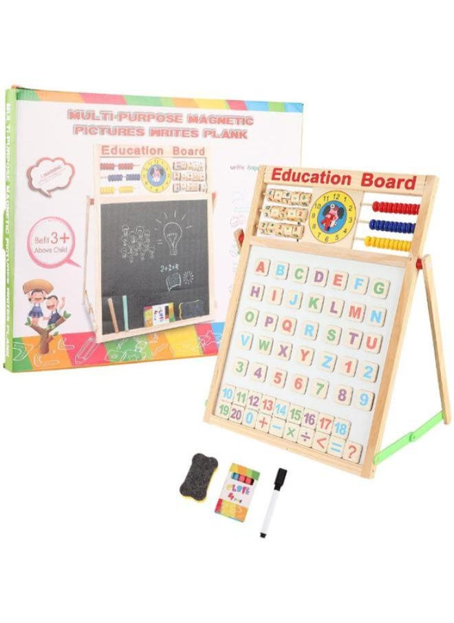 Wooden Kids Kickstand, Magnetic Drawing Table Double-Sided Wooden Educational Board for Children code (DH-10-46)  - Image 4