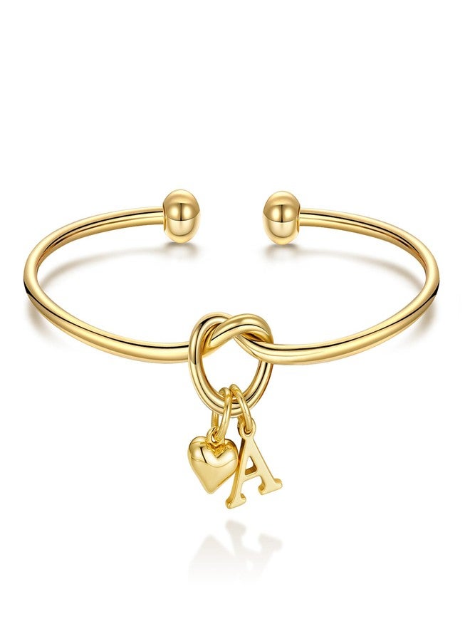 M MOOHAM Bridesmaid Gifts - Tie the Knot Bridesmaid Bracelet with Initial A Bridesmaids Proposal Gifts for Wedding Matron Maid of Honor Gift, Heart Bracelets, Jewelry for Women - Image 1