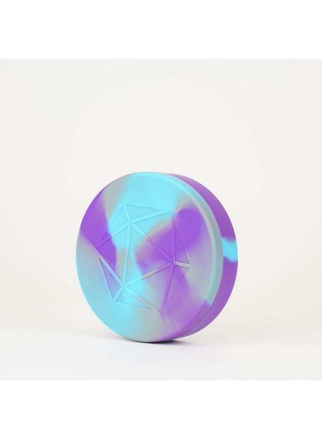 Metallic Dice Games حافظة نرد دائرية من السيليكون: بنفسجي/رمادي/أزرق فاتح ملحقات ألعاب تقمص الأدوار للزنزانات والتنانين - Image 3