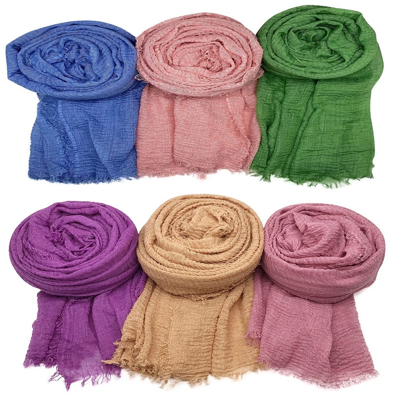 Axe Sickle 6 PCS Women Scarf Shawl for All Season Scarve, Mixed Color i - Image 1
