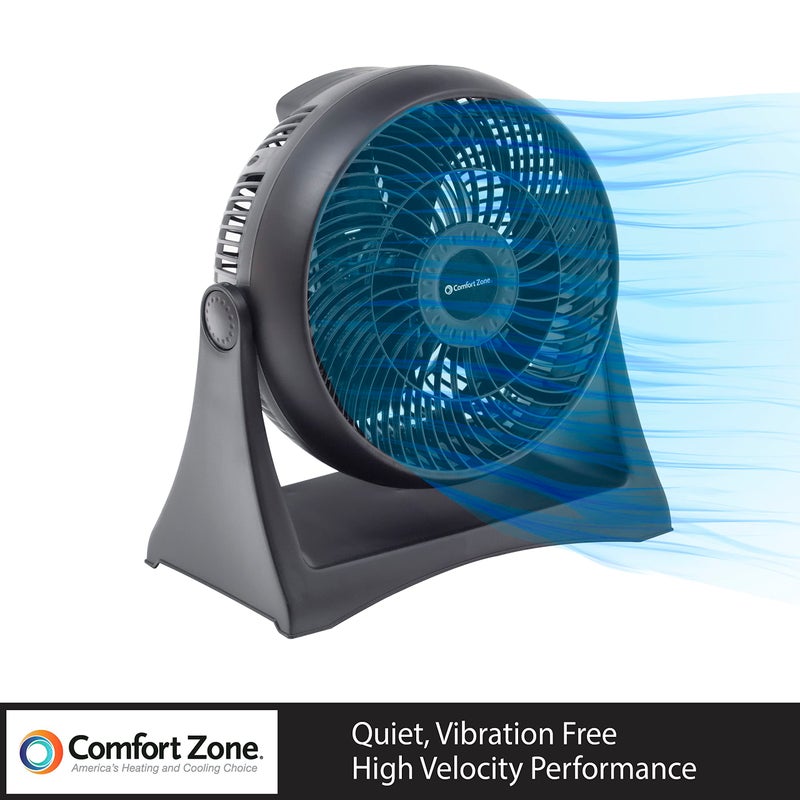 Comfort Zone CZHV8T 8â€ 3-Speed, Wall-Mountable Table Fan with 180-Degree Adjustable Tilt, Black - Image 4