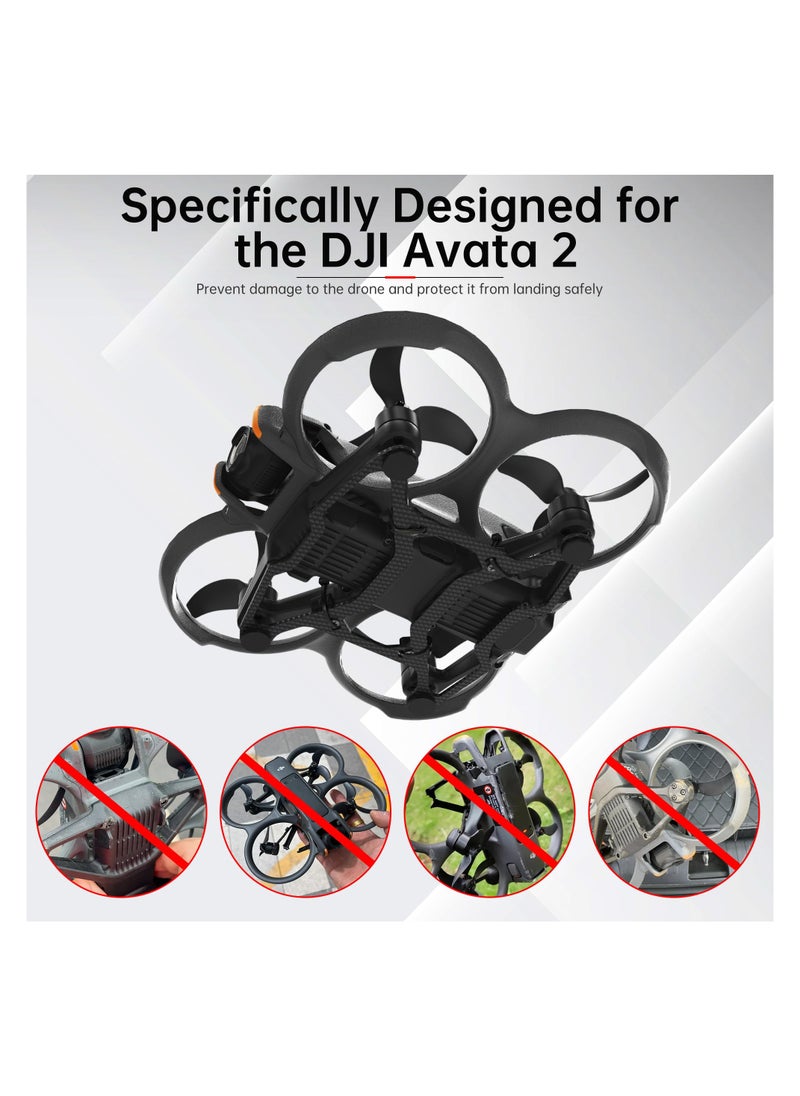 Landing Gear for DJI Avata 2 Accessories, Skintight Carbon Fiber Protect Bar for Avata 2, Safe Landing Without Damaging the Bottom of the Drone, Drone Accessories, Drone Landing Legs Kit