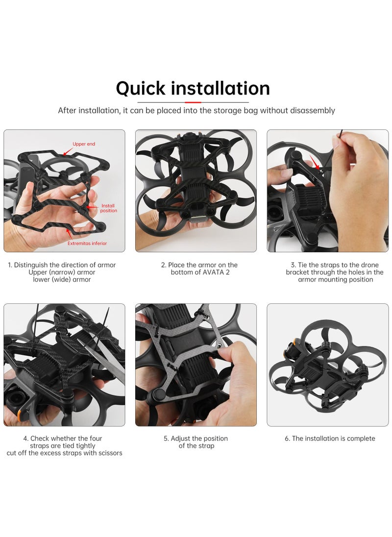 Landing Gear for DJI Avata 2 Accessories, Skintight Carbon Fiber Protect Bar for Avata 2, Safe Landing Without Damaging the Bottom of the Drone, Drone Accessories, Drone Landing Legs Kit