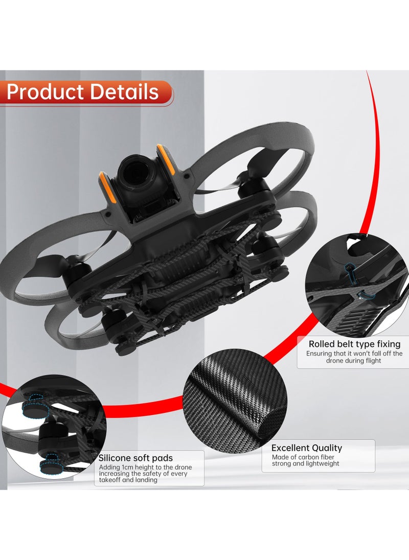Landing Gear for DJI Avata 2 Accessories, Skintight Carbon Fiber Protect Bar for Avata 2, Safe Landing Without Damaging the Bottom of the Drone, Drone Accessories, Drone Landing Legs Kit