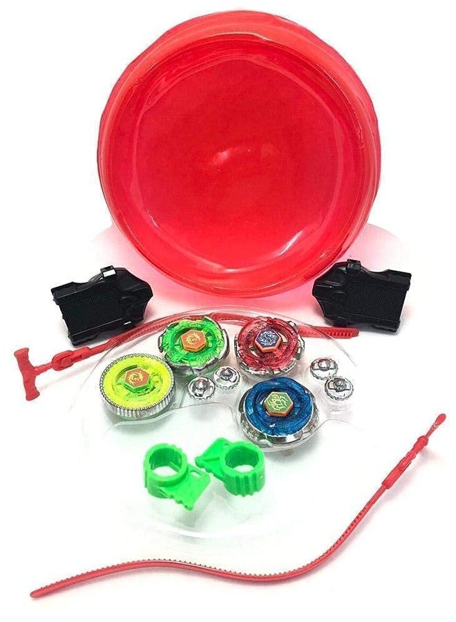Cojuz Metal Fusion Clash of Tornado Speed Top Spinning Toy for Kids Boys and Girls | Stadium Battle with 4 Beys, 2 Launchers and 1 Stadium in One Pack (Multi Color) | Best Birthday Gift - Image 2