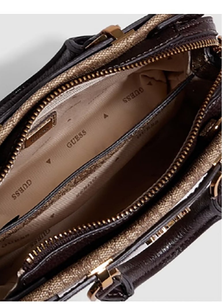 GUESS - Sestri Pebbled Faux Leather Satchel Bag - Image 1